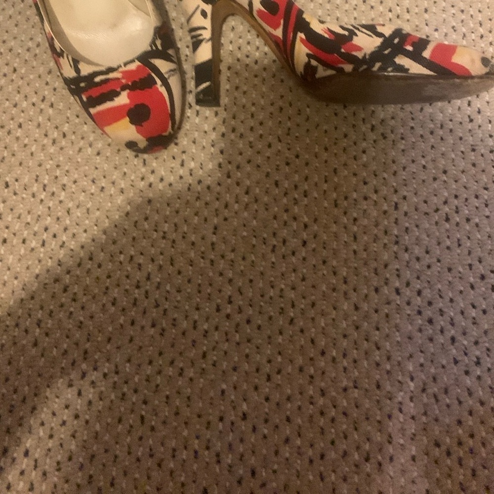 Pradacloth heel black and red cream